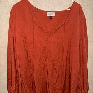 Universal Thread Rust Orange Textured Top